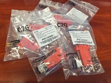 NEW LOT 5-pack C2G 02949 RJ45 to DB9 Male Serial RS232 Modular Adapter RED picture