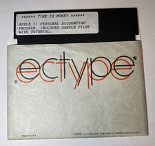 Apple II Time Is Money Personal Accounting Program Software 5.25” Floppy Vintage picture