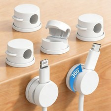 6PC 360° Rotatable Spring Cable Management, Cord Organizer Holder for Desk, S... picture