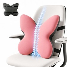 Lumbar Support Pillow Memory Foam Pink Ergonomic Office Chair Back Cushion FoKon picture