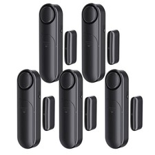 Window & Door Alarm When Opened 5-Pack for Kids Safety/Home Security, Black picture