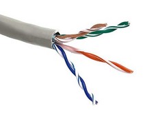 1000ft Cat5e 350 MHz Shielded Solid Bulk Ethernet Bare Copper Cable, Gray picture