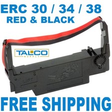 (36) EPSON ERC 30 / 34 / 38 COMPATIBLE BLACK & RED INK POS PRINTER RIBBONS *NEW* picture