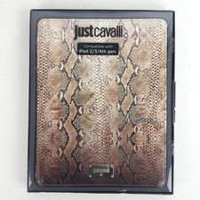 Just Cavalli Python Snake Print iPad 2 3 4th Gen Folio Case Cover Stand Brown picture
