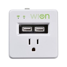 Wion 15 Amp Grounded WiFi Receptacle, 2 USB Ports, On/Off Settings (Open Box) picture
