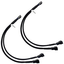 2-Pack 4 Pin PWM Fan Power Cable 10.2 Inches Black Sleeved PC Case Fan Extension picture