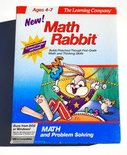Vintage Math Rabbit PC Game 4-7  Complete In Box & Manual  3.5
