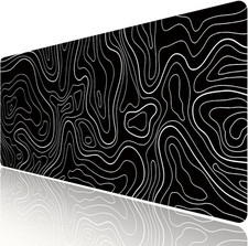 Large Gaming TOPO Keyboard Mouse Pad Black Topographic Mouse Pad with Anti-Slip picture