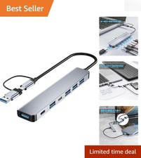 Portable Aluminum 7-in-1 USB Hub: Effortless Connectivity for Laptops & More picture