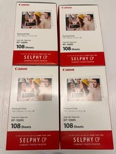 NEW 4 Pack Canon KP-108IN SELPHY CP Color Ink/Paper Set Glossy 4x6 108 Sheets A5 picture