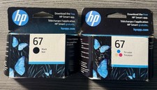 HP 67 Black & 1-HP 67 Color Ink Cartridge Combo 2pk NEW/ SEALED 11/2023 picture