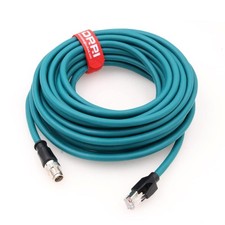 DRRI M12 X-Coded 8 Pin to RJ45 10 Gbps Gigabit Ethernet 30M, Straight X-code picture