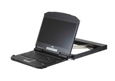 Aten Rackmount Dual Rail LCD Console VGA HDMI DVI & USB w/ 18.5' LCD Display picture