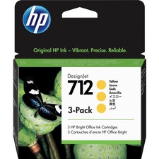HP 712 Original Inkjet Ink Cartridge - Yellow - 3 / Pack picture