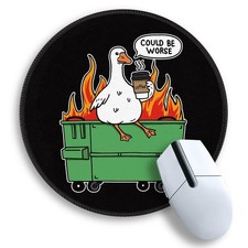 Funny Goose Small Mouse Pad, 8.6 Inch Round Office Desk Mat Decor picture