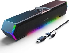 LENRUE G11 Computer Speakers for Desktop, Touch Lights PC Speakers with Surge Cl picture