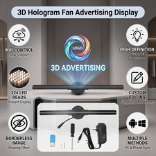 3D Hologram Fan HD LED Hologram Display Support Custom Image Text For Store picture