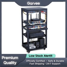 Open Frame Server Rack 12U/15U/20U with Casters Wall/Floor 2 Shelves for IT AV picture