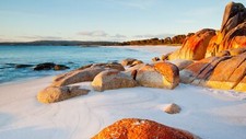 Landscape nature sand rocks mountains sky clouds sunset Custom Gaming Mat Desk picture