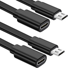 Sumind 2 Pack Micro USB Extension Cable 10 Ft/ 3 Meters Male to Female Extender picture