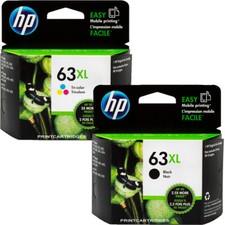 HP 63XL Black & 63XL Color Genuine Ink Cartridges Combo New in Box picture