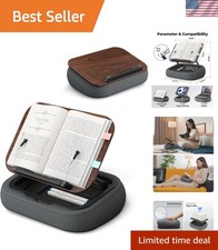 Lap Book Pillow Stand with Storage, Adjustable Beanbag Reading Pillow with Da... picture