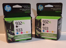 TWO [2x] HP 932XL 933 Printer Ink Cartridges Combo Pack Black Color OEM NEW picture