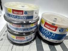 QTY 3 Maxell DVD RW 15 Pack Sealed + 25 DVD R  Discs Blank Media Lot 4.7GB picture