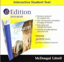 McDougal Littell Geometry eEdition PC MAC DVD math help complete electronic text picture