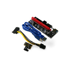 2ft VER009S PCI-E Riser Card PCIe 1x to 16x USB 3.0 Data Cable - Blue picture