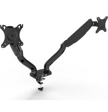 DUAL ARM TV LCD MONITOR DESK MOUNT BRACKET ARTICULATING SWIVEL GAS SPRING picture
