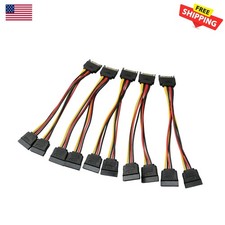 5PCS SATA Power Extension Cable 20cm 15-Pin Y Splitter Adapter for Dual Drives picture