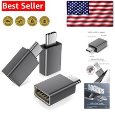 Sleek 3-Pack USB C to USB Converter - 10Gbps Data Transfer for MacBook & More picture
