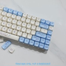 Anime Cinnamon Dog PBT Keycaps Set Cute Blue MA Profile for Cherry MX Keyboards picture