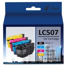 4PK LC507 BCMY Ultra High Yield Ink Cartridge Compatible for Brother MFC-J6975DW picture