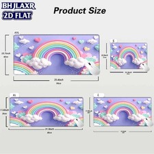 1pc 2D Flat Extended Kawaii Rainbow Cloud Heart Mouse Pad, HD Digital Printing picture