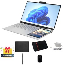 CHEAP FAST Windows 11 Laptop 15.6+7inch Dual Screen 16GB Ram 1TB SSD Notebooks picture