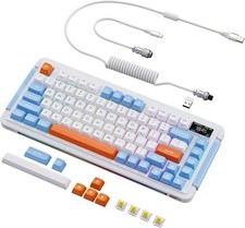 L75 Wireless Mechanical Keyboard, Hot-swappable Wired/Bluetooth/2.4GHZ OLED picture