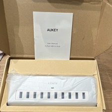 AUKEY USB 3.0 10-Port Powered Hub White with Power Adapter and Cable picture