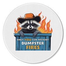 Dumpster Fire Raccoon Mouse Pad Work Desk Laptop Accessories 7.9x7.9 Inch picture