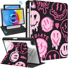 Uppuppy for iPad Pro 12.9 Case Folio Cover with Pencil Holder Women Cute picture