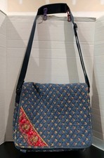 VERA BRADLEY LAPTOP/SHOULDER/MESSENGER/TOTE BAG RETIRED MAISON BLUE   VGC  picture