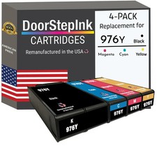 DoorStepInk Compatible Ink Cartridges For HP 976Y Black and C,M,Y 4PK-USA picture