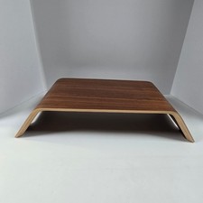 HumanCentric Laptop Monitor Stand Walnut Wood Riser Desk Organizer Minimalist picture