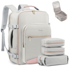 LOVEVOOK 40L Travel Backpack Large-40L-4Pcs(Standard), A-light Gray-pink picture