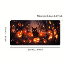 Anime Pumpkin Lantern Halloween Pattern Mouse Pad, Extra Large, Anti-Slip, Gam picture