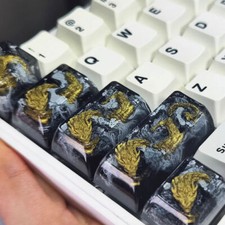 Handmade Key Cap For Mechanical Resin Dragon Pattern Artisan Keycaps Gift picture