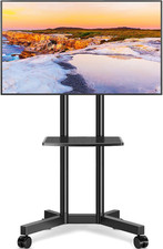 Mobile TV Stand with Heavy Duty Structure for 32 to 75 Inch Screens, Height picture