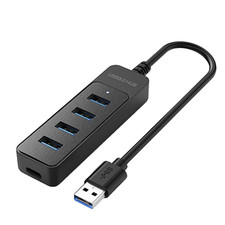 USB 3.0 Hub 4-Port Adapter Charger Data SLIM Super Speed PC Mac Laptop Desktop picture