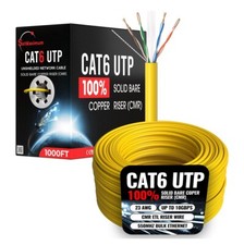 500FT/1000FT CAT6 ETL CMR Ethernet Cable UTP Solid Copper Wire 23AWG 550MHz LOT picture